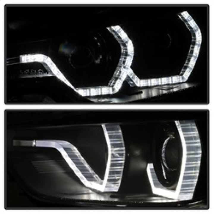 Spyder 12-14 BMW F30 3 Series 4DR Projector Headlights - LED DRL - Black (PRO-YD-BMWF3012-DRL-BK) - Bull Strap