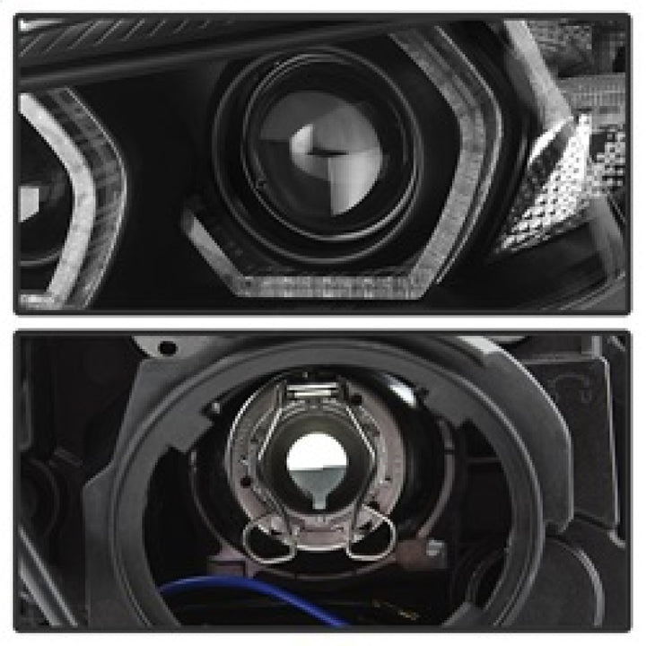 Spyder 12-14 BMW F30 3 Series 4DR Projector Headlights - LED DRL - Black (PRO-YD-BMWF3012-DRL-BK) - Bull Strap