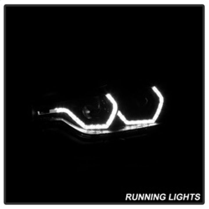 Spyder 12-14 BMW F30 3 Series 4DR Projector Headlights - LED DRL - Black (PRO-YD-BMWF3012-DRL-BK) - Bull Strap