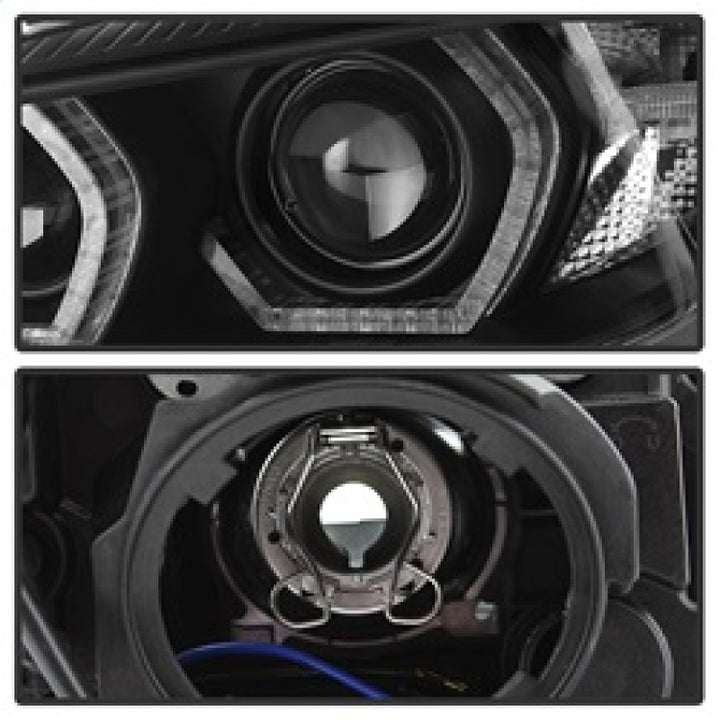 Spyder 12-14 BMW F30 3 Series 4DR Projector Headlights - LED DRL - Black (PRO-YD-BMWF3012-DRL-BK) - Bull Strap