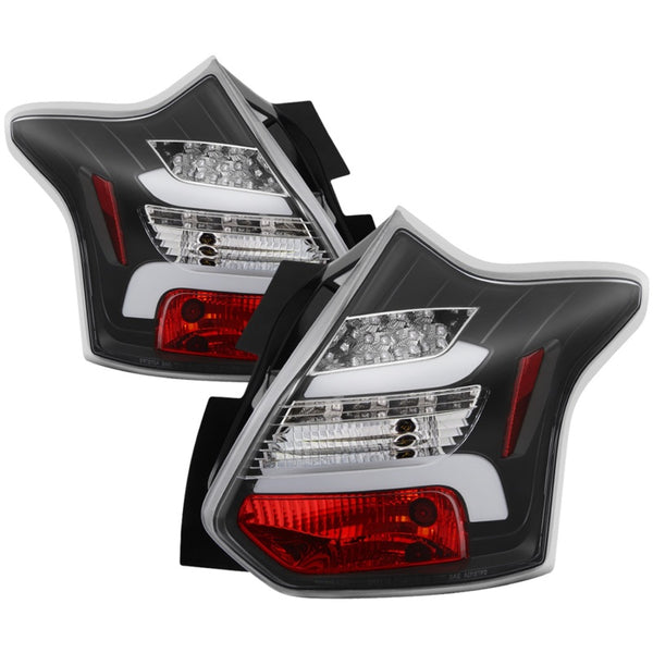 Spyder 12-14 Ford Focus 5DR LED Tail Lights - Black (ALT-YD-FF12-LED-BK) - Bull Strap