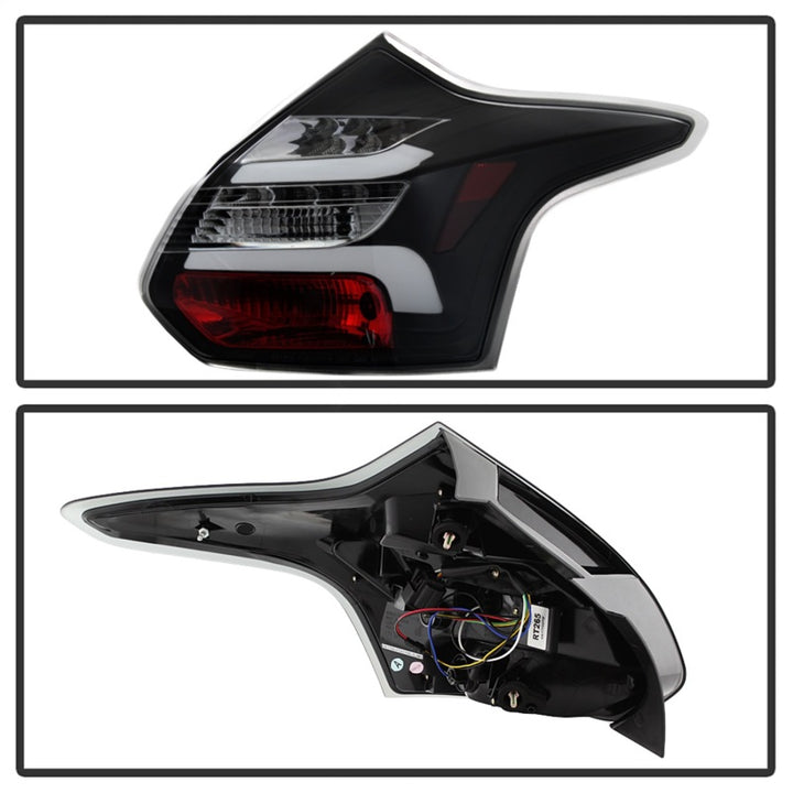 Spyder 12-14 Ford Focus 5DR LED Tail Lights - Black (ALT-YD-FF12-LED-BK) - Bull Strap