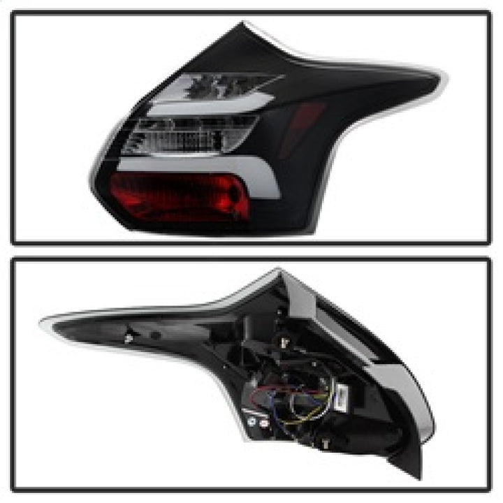 Spyder 12-14 Ford Focus 5DR LED Tail Lights - Black (ALT-YD-FF12-LED-BK) - Bull Strap
