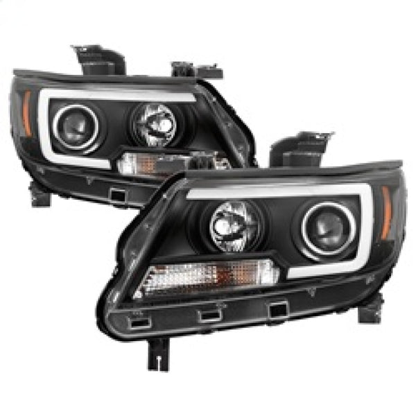 Spyder 15-17 Chevy Colorado Projector Headlights - Light Bar LED - Black (PRO-YD-CCO15-LBDRL-BK) - Bull Strap
