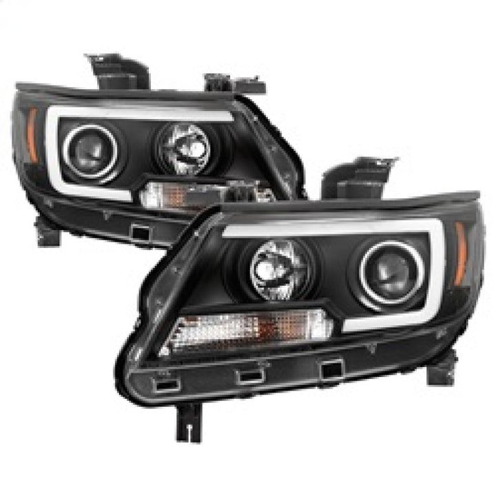 Spyder 15-17 Chevy Colorado Projector Headlights - Light Bar LED - Black (PRO-YD-CCO15-LBDRL-BK) - Bull Strap