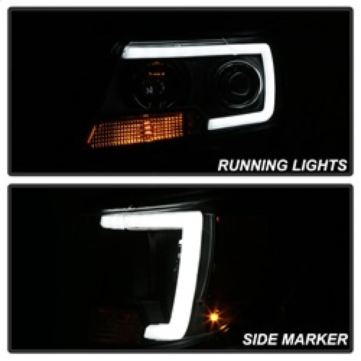 Spyder 15-17 Chevy Colorado Projector Headlights - Light Bar LED - Black (PRO-YD-CCO15-LBDRL-BK) - Bull Strap