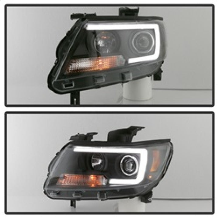 Spyder 15-17 Chevy Colorado Projector Headlights - Light Bar LED - Black (PRO-YD-CCO15-LBDRL-BK) - Bull Strap
