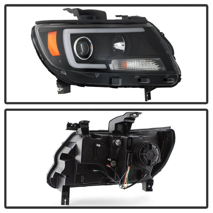 Spyder 15-17 Chevy Colorado Projector Headlights - Light Bar LED - Black (PRO-YD-CCO15-LBDRL-BK) - Bull Strap