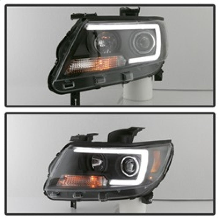 Spyder 15-17 Chevy Colorado Projector Headlights - Light Bar LED - Black (PRO-YD-CCO15-LBDRL-BK) - Bull Strap