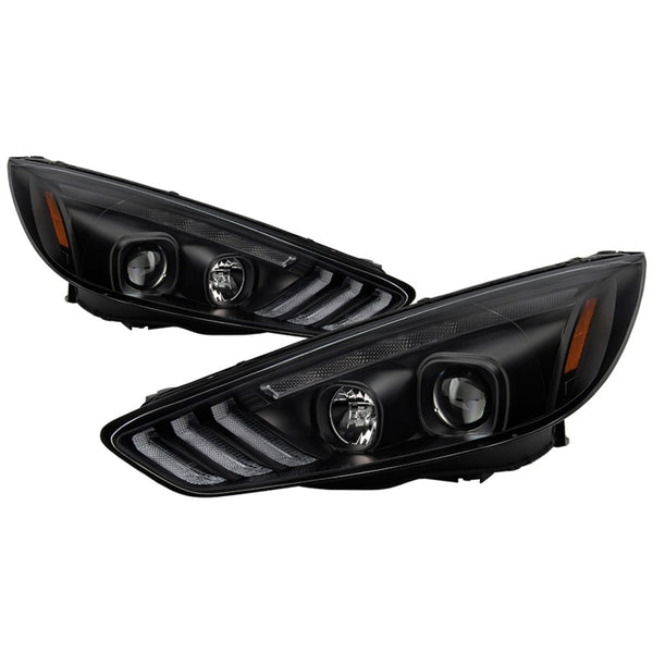 Spyder 15-18 Ford Focus Projector Headlights - Seq Turn Light Bar - Black PRO-YD-FF15-LBSEQ-BK - Bull Strap