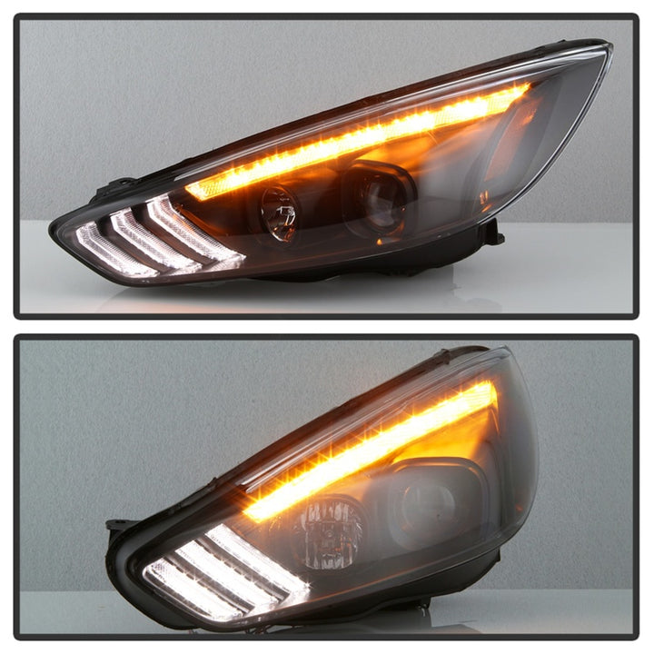 Spyder 15-18 Ford Focus Projector Headlights - Seq Turn Light Bar - Black PRO-YD-FF15-LBSEQ-BK - Bull Strap