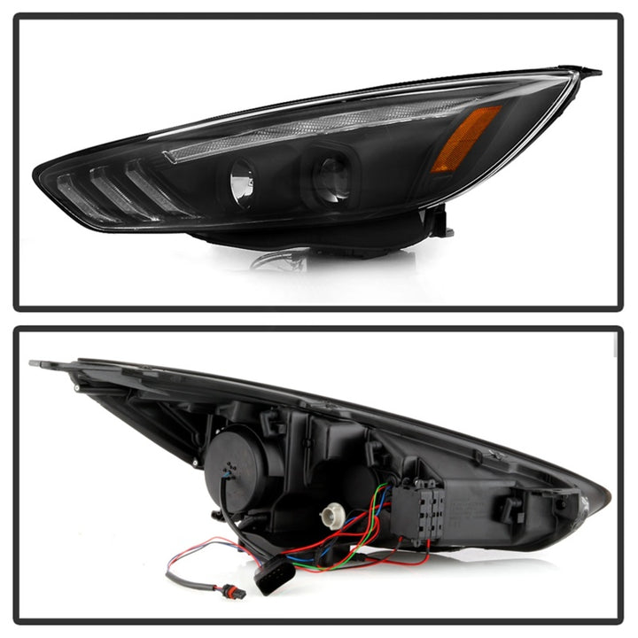 Spyder 15-18 Ford Focus Projector Headlights - Seq Turn Light Bar - Black PRO-YD-FF15-LBSEQ-BK - Bull Strap