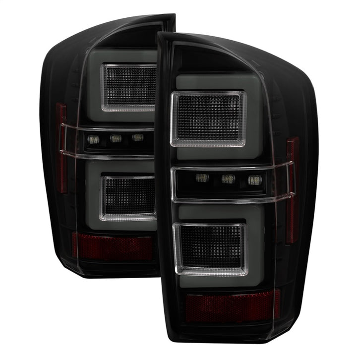 Spyder 16-17 Toyota Tacoma LED Tail Lights - Black Smoke (ALT-YD-TT16-LED-BSM) - Bull Strap