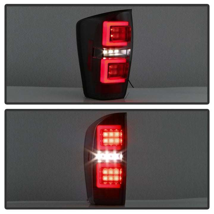 Spyder 16-17 Toyota Tacoma LED Tail Lights - Black Smoke (ALT-YD-TT16-LED-BSM) - Bull Strap