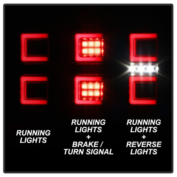 Spyder 16-17 Toyota Tacoma LED Tail Lights - Black Smoke (ALT-YD-TT16-LED-BSM) - Bull Strap