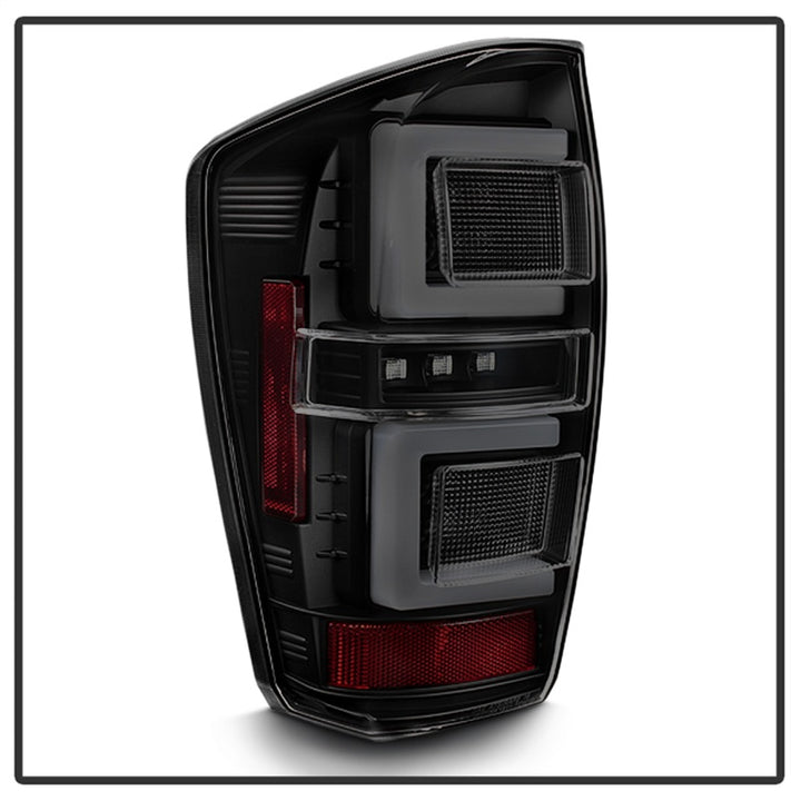 Spyder 16-17 Toyota Tacoma LED Tail Lights - Black Smoke (ALT-YD-TT16-LED-BSM) - Bull Strap