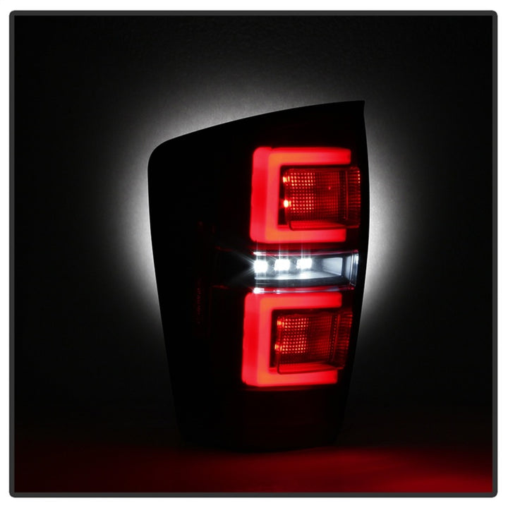 Spyder 16-17 Toyota Tacoma LED Tail Lights - Black Smoke (ALT-YD-TT16-LED-BSM) - Bull Strap