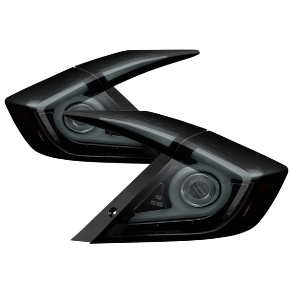 Spyder 16-18 Honda Civic 4 Door Light Bar LED Tail Lights - Black Smoke (ALT-YD-HC164D-LB-BSM) - Bull Strap