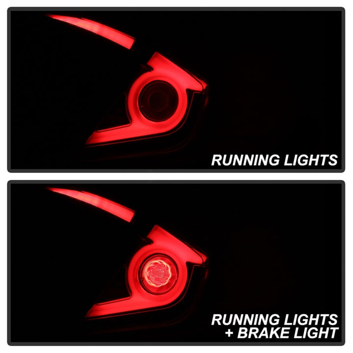 Spyder 16-18 Honda Civic 4 Door Light Bar LED Tail Lights - Black Smoke (ALT-YD-HC164D-LB-BSM) - Bull Strap
