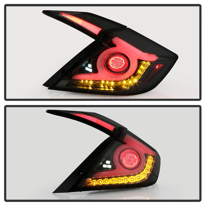 Spyder 16-18 Honda Civic 4 Door Light Bar LED Tail Lights - Black Smoke (ALT-YD-HC164D-LB-BSM) - Bull Strap