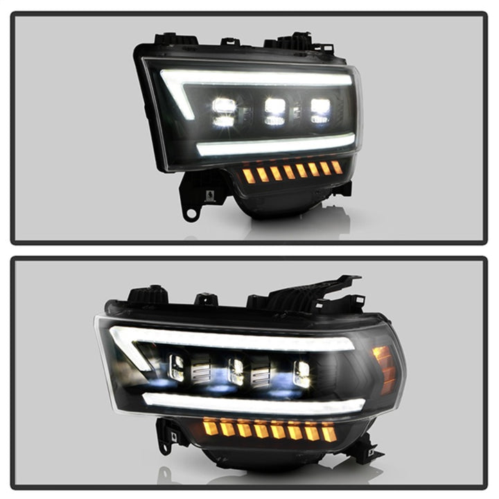 Spyder 19-22 Dodge Ram 2500/3500 (Halogen Model Only) Proj. Headlights (PRO-YD-DR19HDHALAP-SEQ-BK) - Bull Strap
