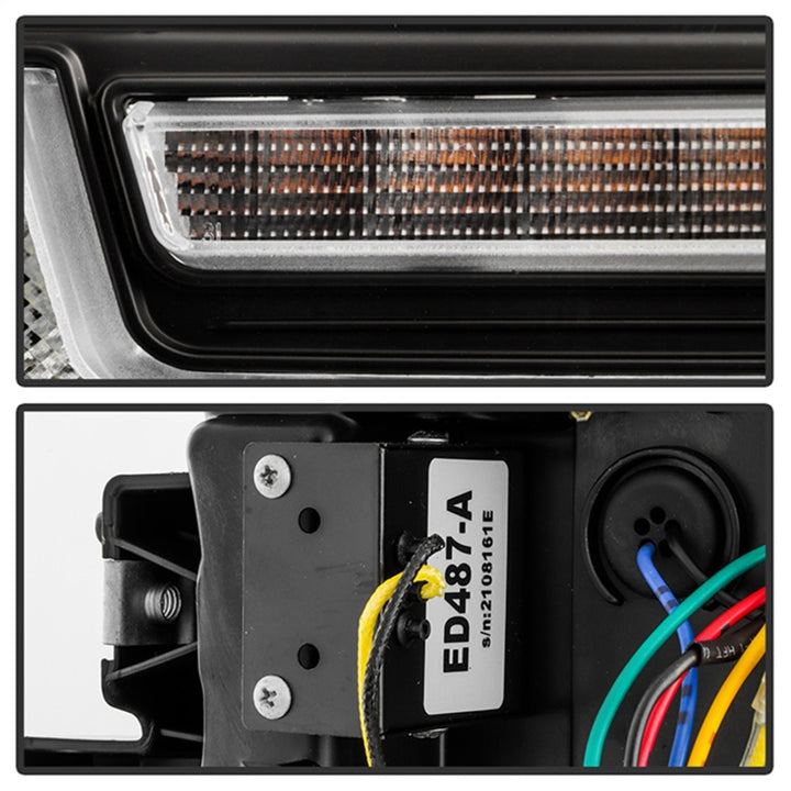 Spyder 20-23 Chevy Silverado 2500/3500 Proj Headlights - LED DRL - Black PRO-YD-CSHD20SI-SEQ-BK - Bull Strap