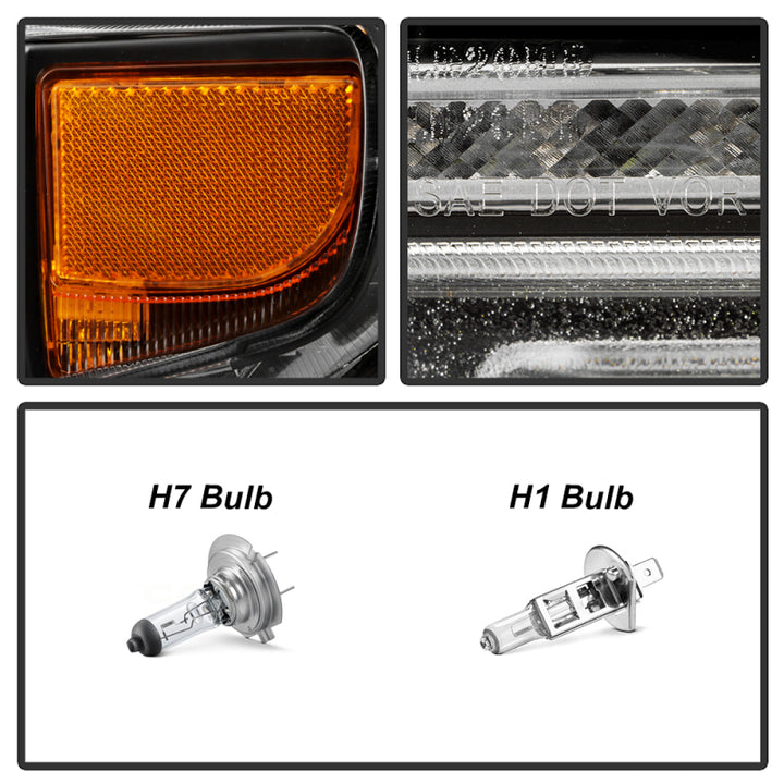 Spyder 20-23 Chevy Silverado 2500/3500 Proj Headlights - LED DRL - Black PRO-YD-CSHD20SI-SEQ-BK - Bull Strap