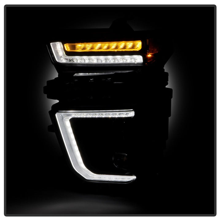 Spyder 20-23 Chevy Silverado 2500/3500 Proj Headlights - LED DRL - Black PRO-YD-CSHD20SI-SEQ-BK - Bull Strap