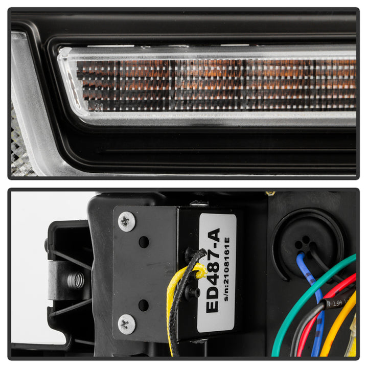 Spyder 20-23 Chevy Silverado 2500/3500 Proj Headlights - LED DRL - Black PRO-YD-CSHD20SI-SEQ-BK - Bull Strap