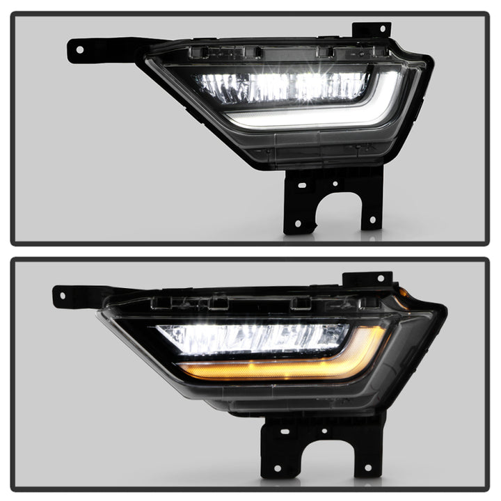 Spyder 21-23 Ford F150 w/ Turn Signal OEM Style Full LED Fog Lights w/ Switch FL-FF1502021-LED-T-C - Bull Strap