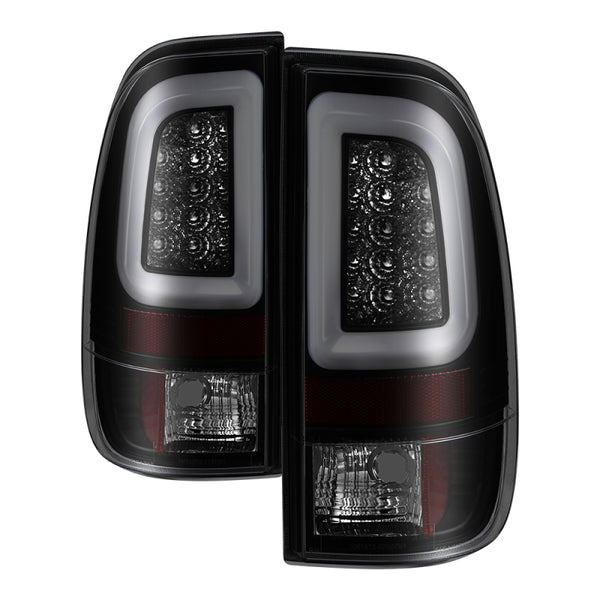 Spyder 97-03 Ford F150 Stylsd. F250 V3 Lght Bar LED Tail Lights - Blk Smk ALT-YD-FF15097V3-LBLED-BSM - Bull Strap