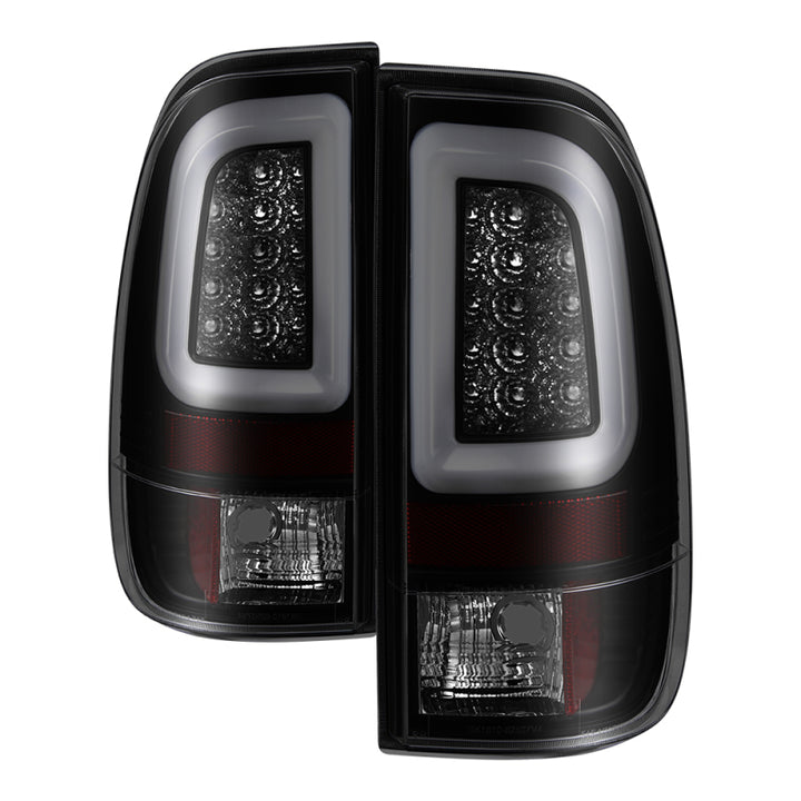 Spyder 97-03 Ford F150 Stylsd. F250 V3 Lght Bar LED Tail Lights - Blk Smk ALT-YD-FF15097V3-LBLED-BSM - Bull Strap