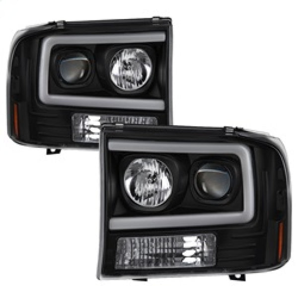 Spyder 99-04 Ford F250 Super Duty Projector Headlights - Light Bar - Black PRO-YD-FF25099V2-LB-BK - Bull Strap