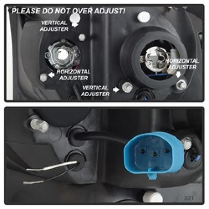 Spyder 99-04 Ford F250 Super Duty Projector Headlights - Light Bar - Black PRO-YD-FF25099V2-LB-BK - Bull Strap