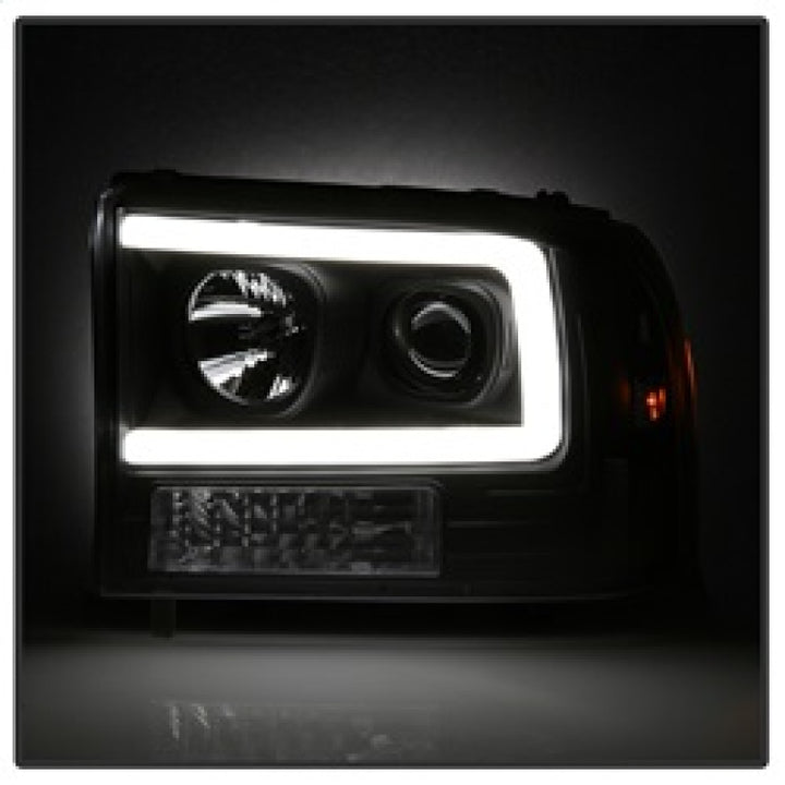 Spyder 99-04 Ford F250 Super Duty Projector Headlights - Light Bar - Black PRO-YD-FF25099V2-LB-BK - Bull Strap
