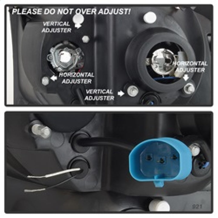 Spyder 99-04 Ford F250 Super Duty Projector Headlights - Light Bar - Black PRO-YD-FF25099V2-LB-BK - Bull Strap