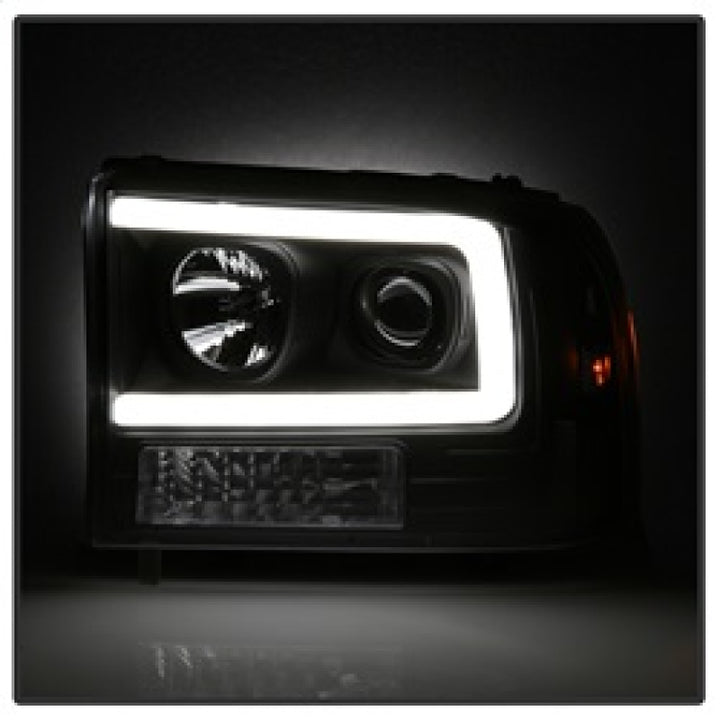 Spyder 99-04 Ford F250 Super Duty Projector Headlights - Light Bar - Black PRO-YD-FF25099V2-LB-BK - Bull Strap
