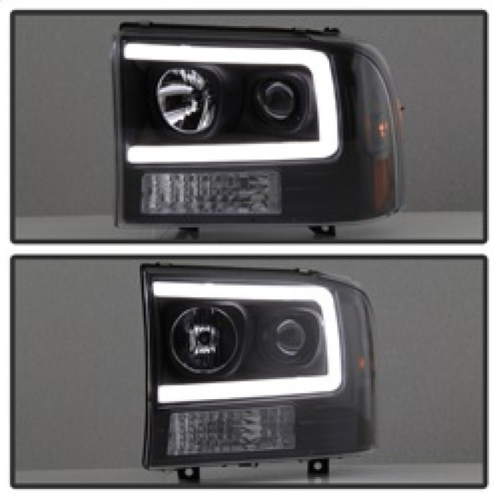 Spyder 99-04 Ford F250 Super Duty Projector Headlights - Light Bar - Black PRO-YD-FF25099V2-LB-BK - Bull Strap