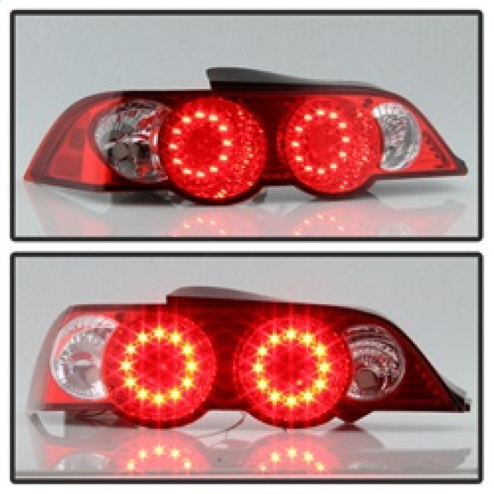 Spyder Acura RSX 02-04 LED Tail Lights Red Clear ALT-YD-ARSX02-LED-RC - Bull Strap