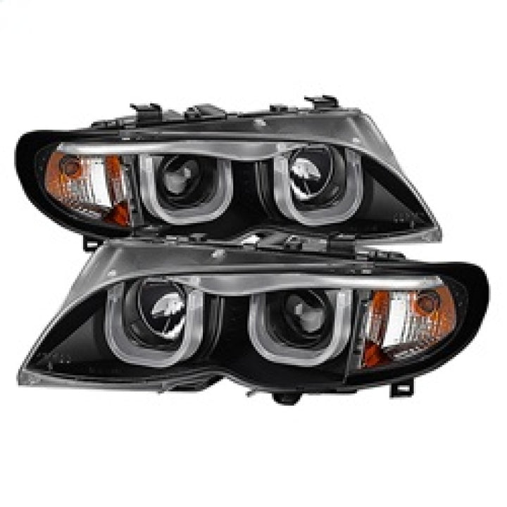 Spyder BMW E46 3-Series 02-05 4DR Projector Headlights 1PC 3D Halo Blk PRO-YD-BMWE4602-4D-3DDRL-BK - Bull Strap