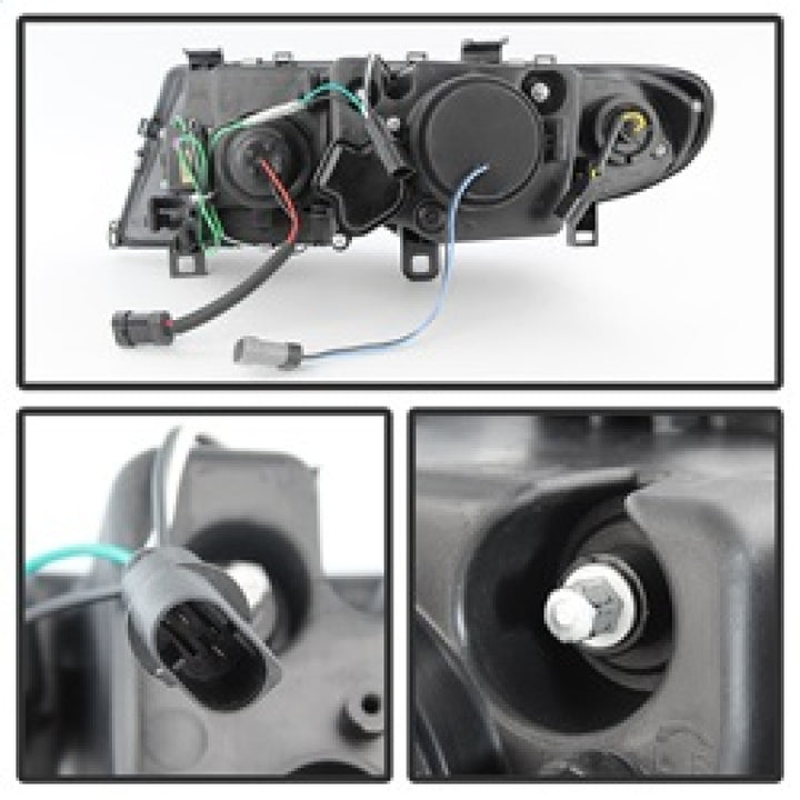 Spyder BMW E46 3-Series 02-05 4DR Projector Headlights 1PC 3D Halo Blk PRO-YD-BMWE4602-4D-3DDRL-BK - Bull Strap