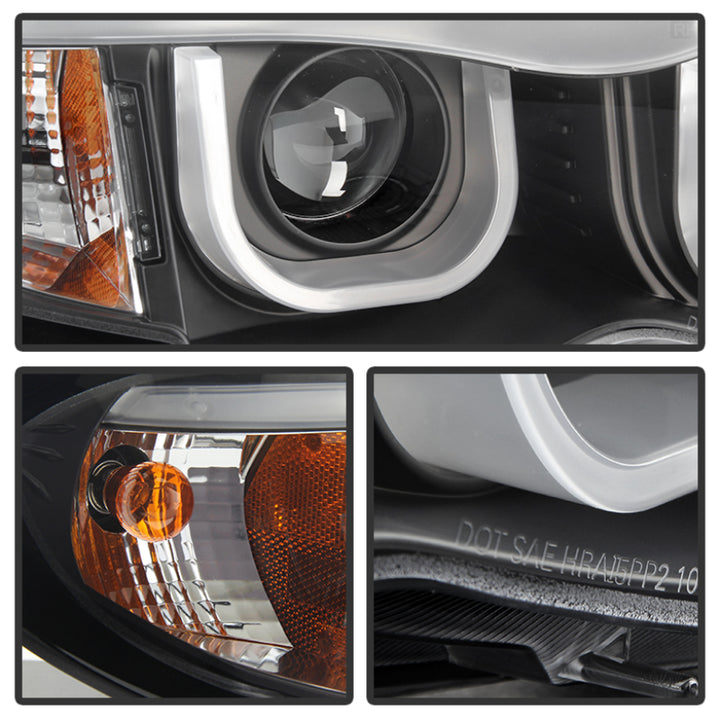 Spyder BMW E46 3-Series 02-05 4DR Projector Headlights 1PC 3D Halo Blk PRO-YD-BMWE4602-4D-3DDRL-BK - Bull Strap