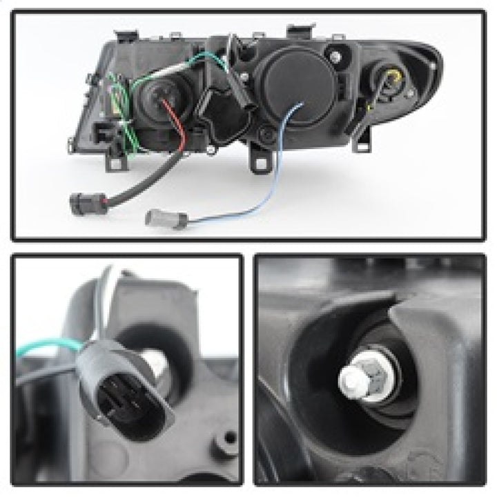 Spyder BMW E46 3-Series 02-05 4DR Projector Headlights 1PC 3D Halo Blk PRO-YD-BMWE4602-4D-3DDRL-BK - Bull Strap