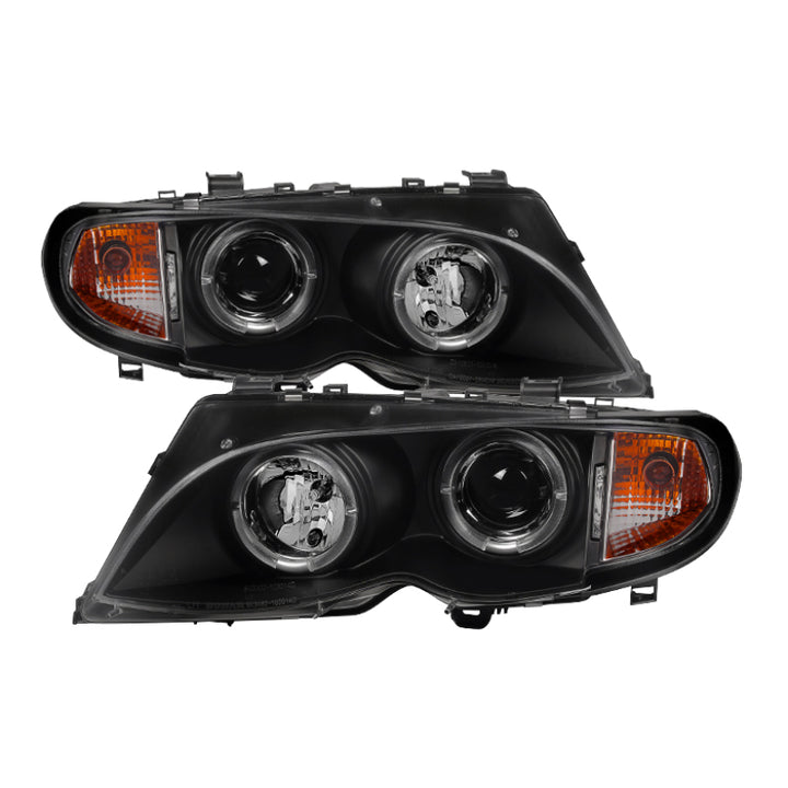 Spyder BMW E46 3-Series 02-05 4DR Projector Headlights 1PC LED Halo Blk PRO-YD-BMWE4602-4D-AM-BK - Bull Strap