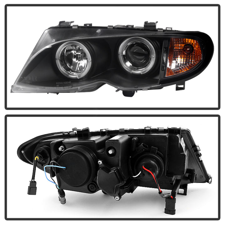 Spyder BMW E46 3-Series 02-05 4DR Projector Headlights 1PC LED Halo Blk PRO-YD-BMWE4602-4D-AM-BK - Bull Strap