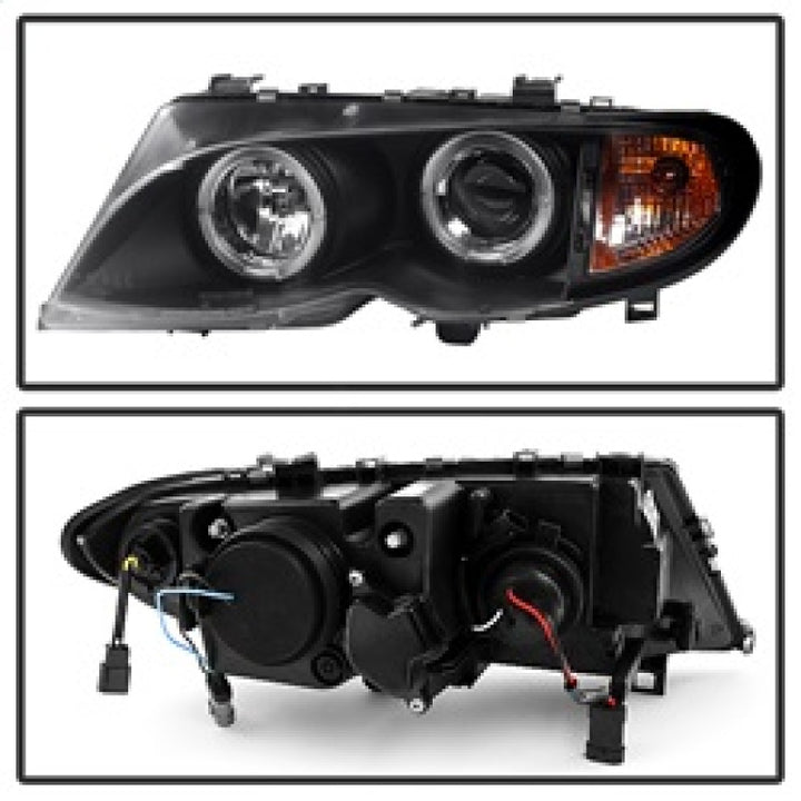 Spyder BMW E46 3-Series 02-05 4DR Projector Headlights 1PC LED Halo Blk PRO-YD-BMWE4602-4D-AM-BK - Bull Strap