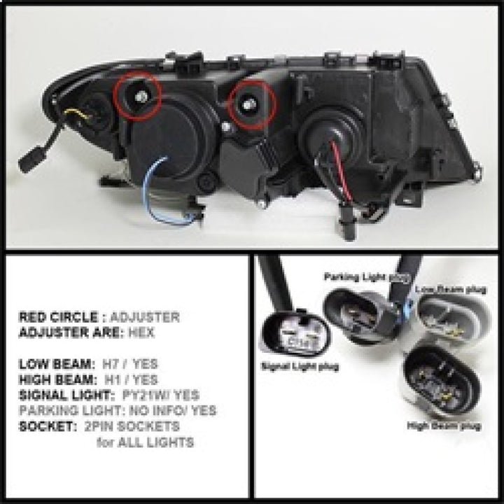 Spyder BMW E46 3-Series 02-05 4DR Projector Headlights 1PC LED Halo Blk PRO-YD-BMWE4602-4D-AM-BK - Bull Strap