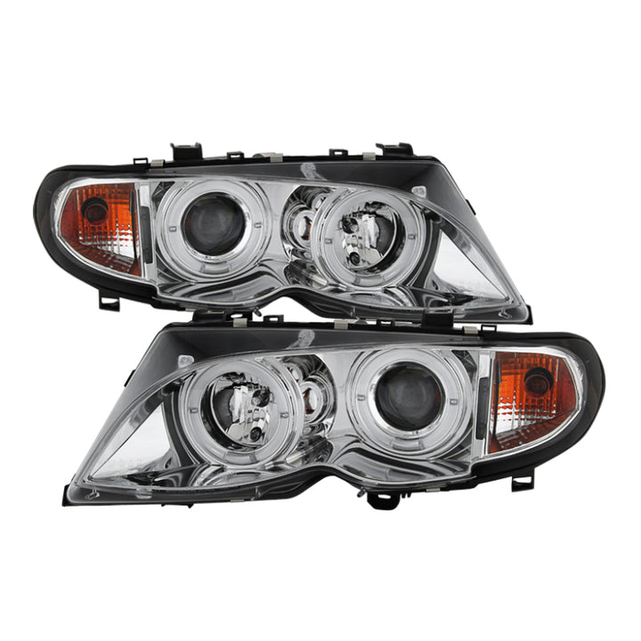 Spyder BMW E46 3-Series 02-05 4DR Projector Headlights 1PC LED Halo Chrm PRO-YD-BMWE4602-4D-AM-C - Bull Strap