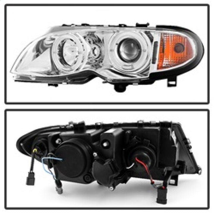 Spyder BMW E46 3-Series 02-05 4DR Projector Headlights 1PC LED Halo Chrm PRO-YD-BMWE4602-4D-AM-C - Bull Strap