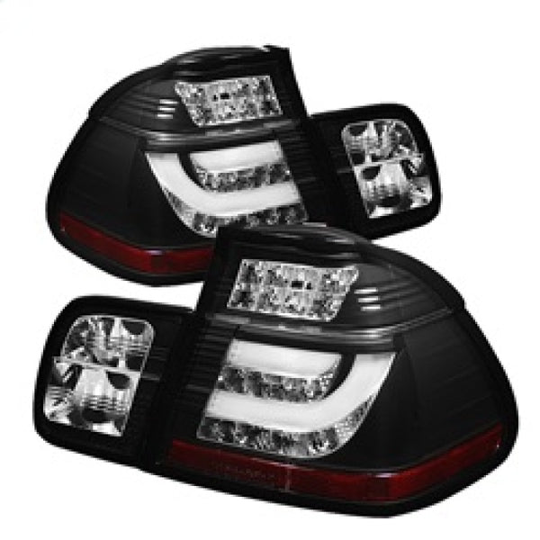 Spyder BMW E46 3-Series 02-05 4Dr Light Bar Style LED Tail Lights Black ALT-YD-BE4602-4D-LBLED-BK - Bull Strap